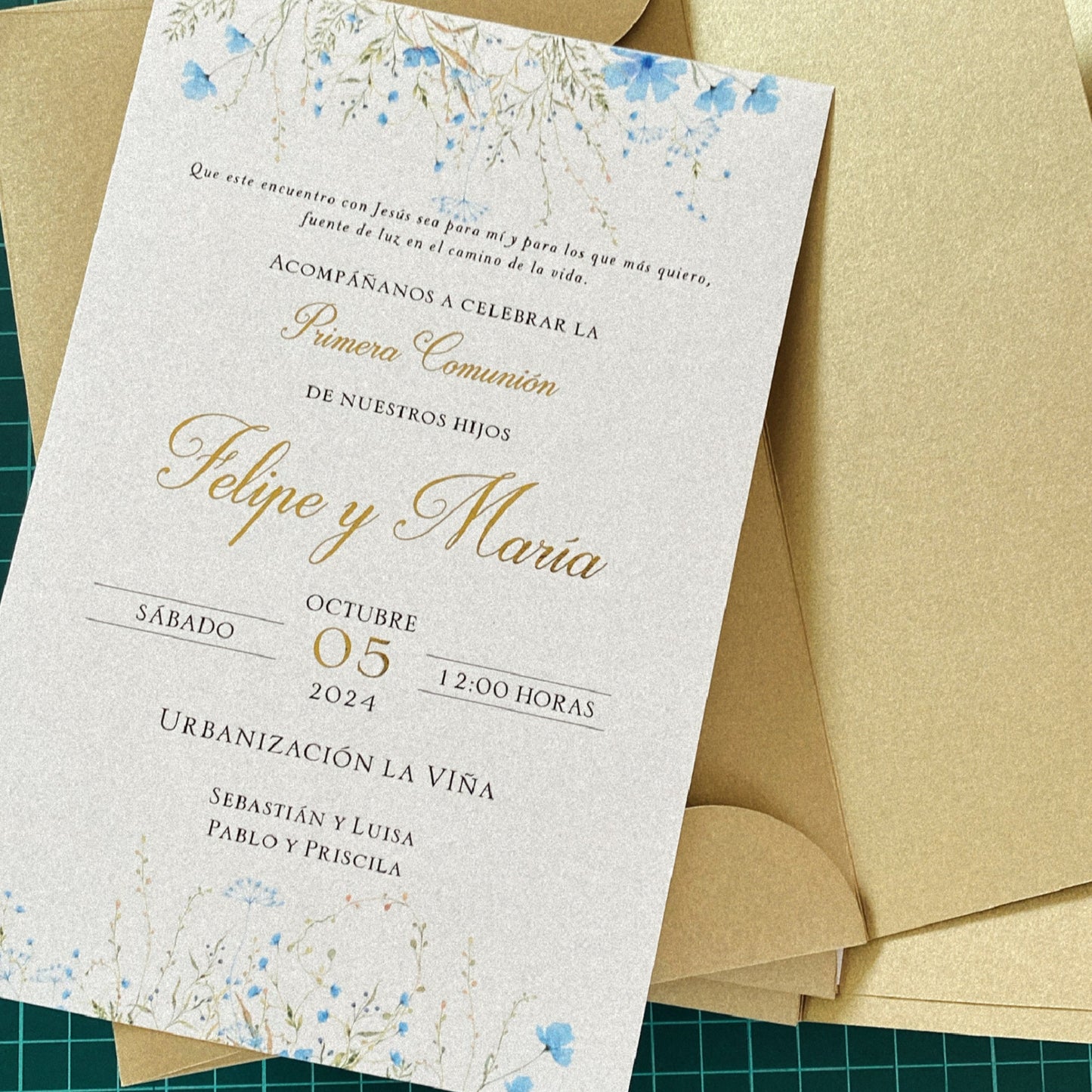 Invitación Comunión, Confirmación Naos