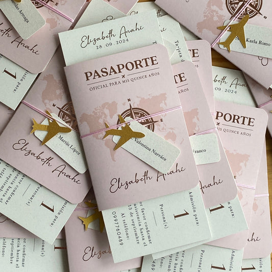 Invitaciones de 15 años Pasaporte