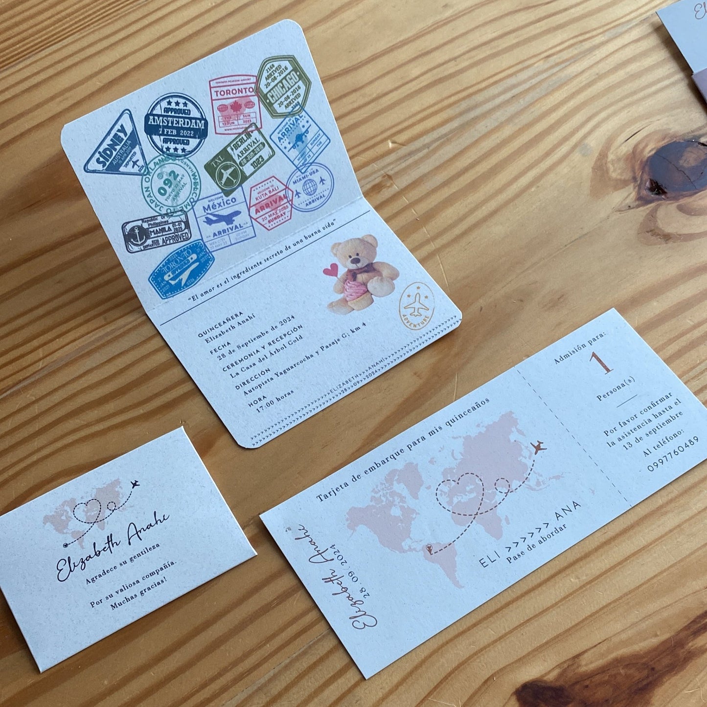 Invitaciones de 15 años Pasaporte