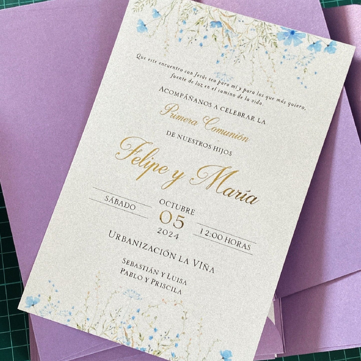 Invitación Comunión, Confirmación Naos