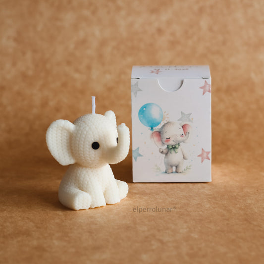 Recuerdo de Bautizo Vela Elefante