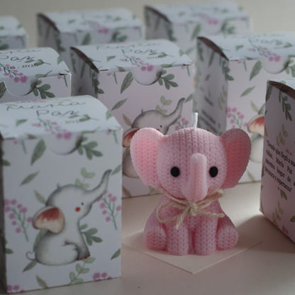 Recuerdo de Baby Shower Vela Elefante