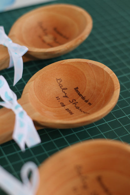 Recuerdo de Baby Shower Caja con Cuchara de Madera