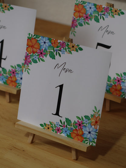 Números de Mesa con Mini Trípote
