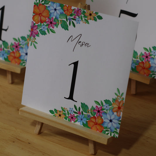 Números de Mesa con Mini Trípote