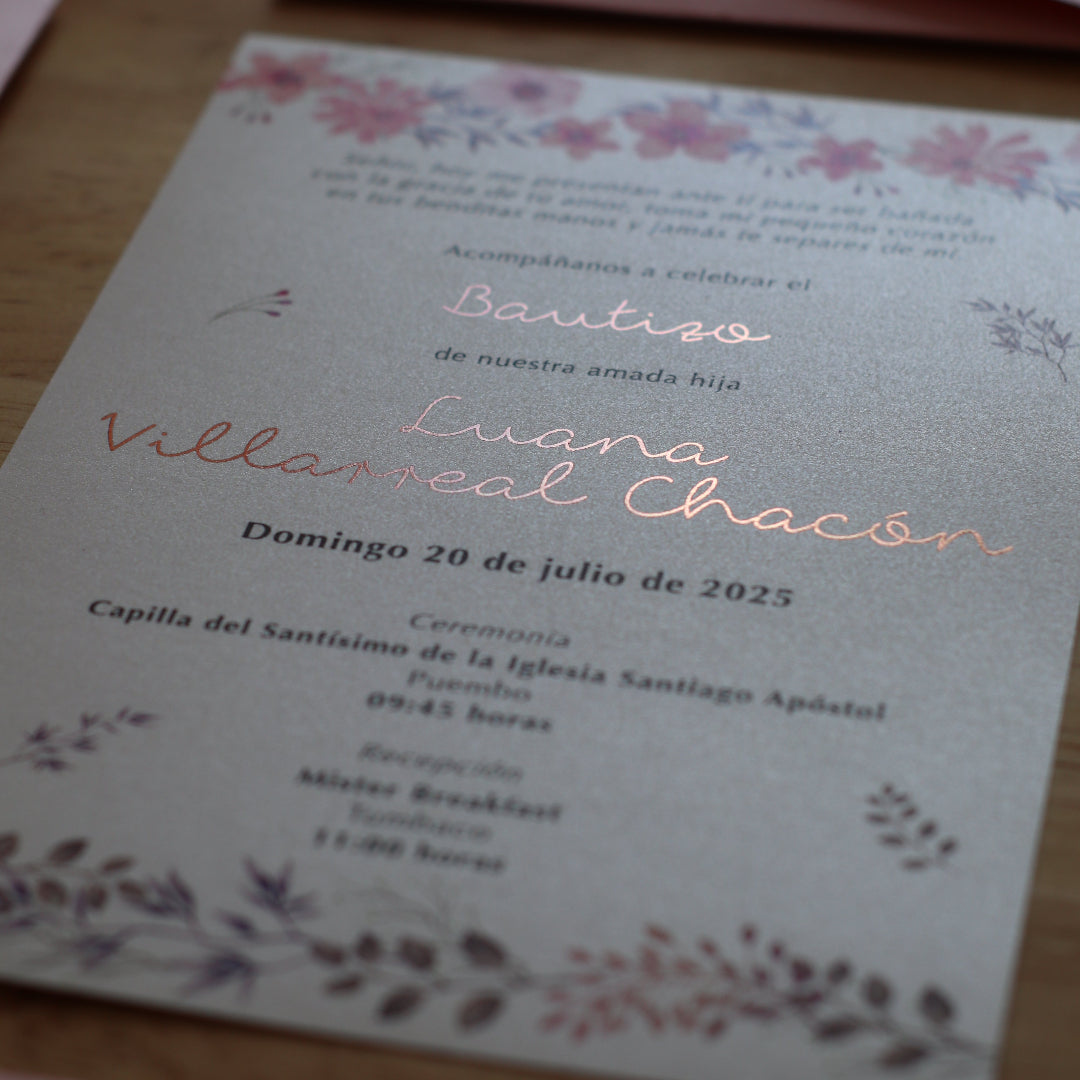 Invitaciones de Bautizo Hadar