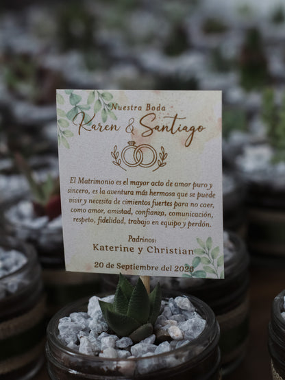 Recuerdo de Boda Maceta de Vidrio