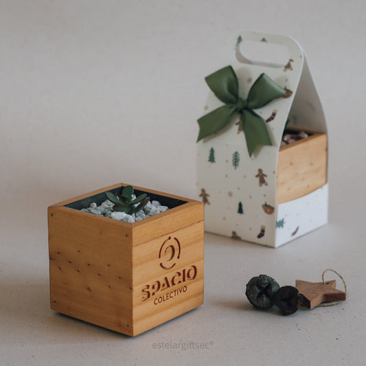 Regalo Maceta de Madera Tallada Empresas