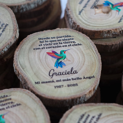 Recuerdo de Requiem Pin magnético de madera